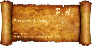 Potoczki Ada névjegykártya